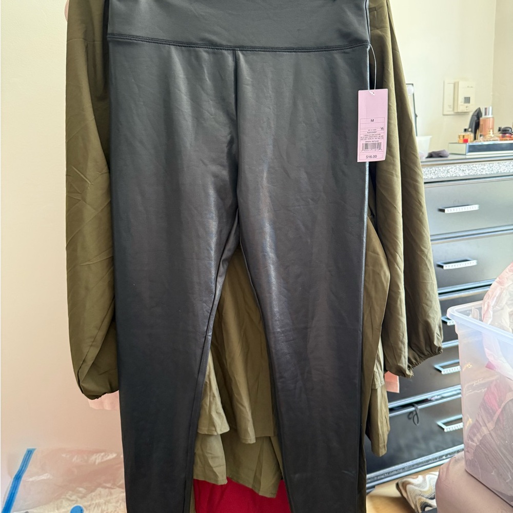 Black Faux Leather Leggings